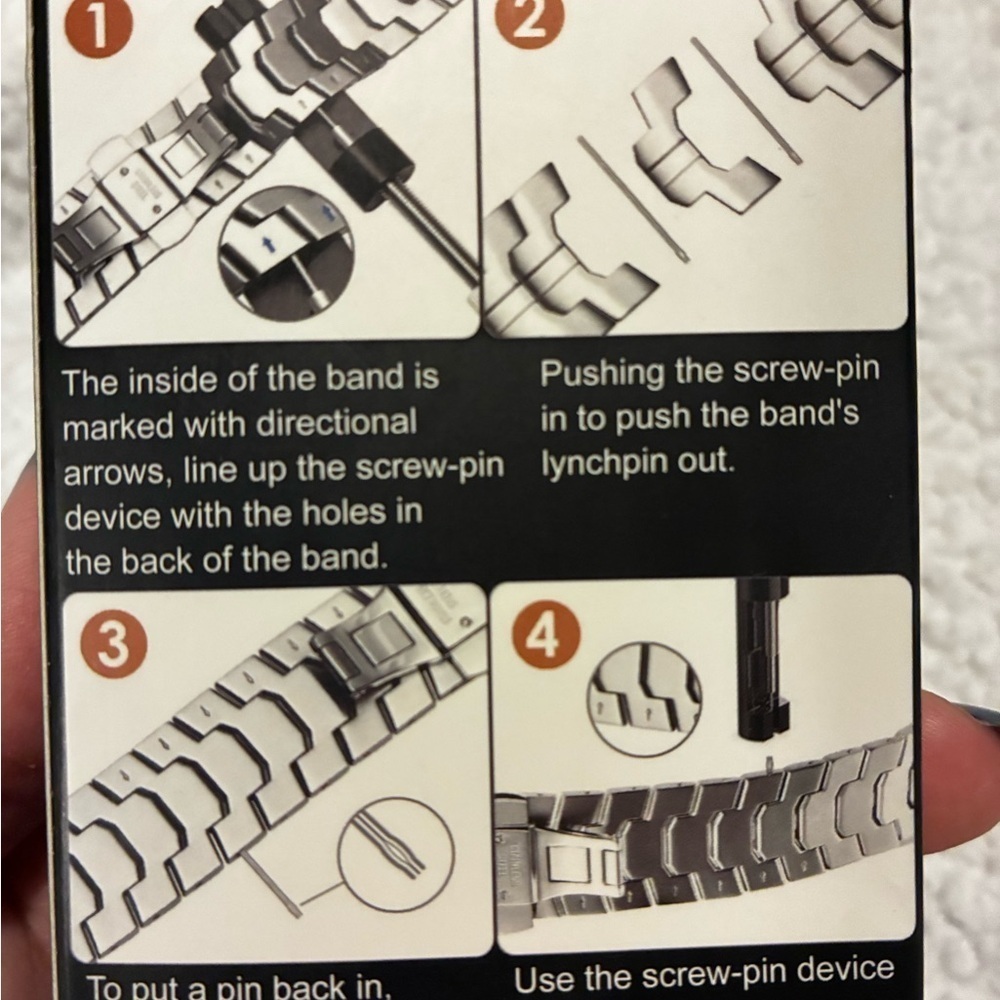 Link Bracelet Stainless Steel Watch Band for Smartwatches - Picture 3 of 5